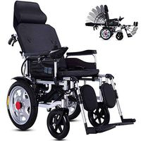 Ergonomic Medical Electric Wheelchair,Lightweight Folding and Comfortable Wheelchair Backrest Arms and Lifting Legs to Rest,Removable Polymer Li-ion Battery