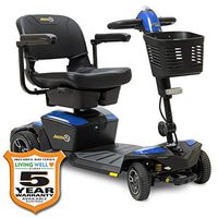 Pride Jazzy Zero Turn 4-Wheel Scooter, 4-Wheel Stability with 3-Wheel Maneuverability (Sapphire Blue)