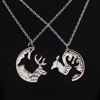 2 Pcs/pair Graceful Camel Pendants Necklaces with Elk Deer Necklace