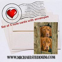 Michael Steddum On Duty, Vizsla Note Card Set