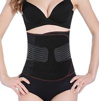 Flyusa Waist Trimmer Slimming Belt,Postpartum Postnatal Abdomen Binder Recovery Belt,Perfect Waist Firm Compression Body Shaper for Women Black(Size XXL)