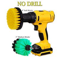 HIFROM 2 PCS,Soft 4 inch Soft and 3 inch Medium Drill Brush Power Scrubbing Brush Drill Attachment for Cleaning Showers Tubs Bathrooms Tile Grout Carpet Tires BoatsUpholstery