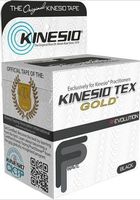 Kinesio Tex Gold Tape - 2" W x 16.4' L - Extra Water Resistant - 6 Roll Box - Black