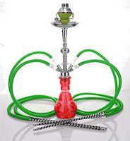 4 hose 23" Yalla Red Hookah Shisha Nargila water glass vase pipes smoke sale