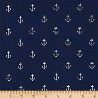 Michael Miller Sea Anchors Away Navy Fabric by The Yard