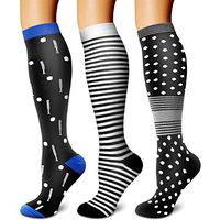 Compression Socks for Women & Men - Best for Running, Athletic Sports, Crossfit, Flight Travel -Maternity Pregnancy, Shin Splints - Below Knee High (Assorted13, Large/X-Large)