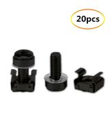 DAFUNY Computer Rack Mount Cage Screws and Nuts & Washers for Rack Mount Server Cabinets (20pcs) M6 x 16mm Rack Mount Screws and Square Insert Nuts
