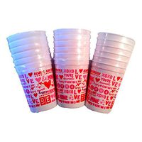 Valentines Day School Office Party Bundle Red Hearts Be Mine Disposable Plastic Cups (18 Ct)