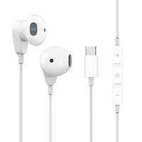 USB C Headphones, WamGra HiFi Stereo Type C Earbuds USB C Earphones with Mic & Volume Control Compatible with Google Pixel 3/2/XL,Sony XZ2, OnePlus 6T,MacBook,iPad Pro 2018(Newest Version)-White