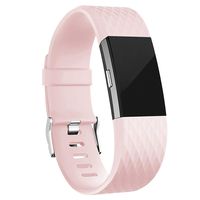 iGK Replacement Bands Compatible for Fitbit Charge 2, Adjustable Replacement Bands with Metal Clasp Special Edition Pink Large
