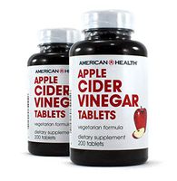 American Health Apple Cider Vinegar Tablets (2 Pack) - Balanced Diet and Exercise Program Support, No Tart Vinegar Taste - Non-GMO, Gluten-Free, Vegetarian - 480 mg, 200 Count - 200 Total Servings