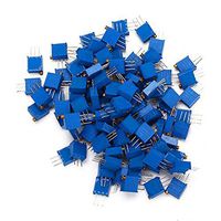 Kalevel 50pcs 100k Ohm Resistor Kit 3296 Potentiometer Assorted Kit 100k Ohm Potentiometer Kit High Precision Cermet Potentiometer Trimpot Trimmer Pot - 100k Ohm(104)