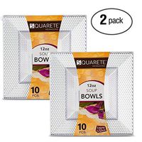 Squarete Hexagons Crystal Clear Hard Plastic Elegant Disposable 12 Ounce Square Dessert Bowls 10 Bowls Per Package Pack Of 2