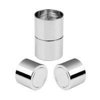 Linsoir Beads Rhodium Tone 8mm Inner Hole Magnetic Clasps Glue in Magnetic Clasps Magnetic End Cap for 8mm Cords 5 Sets/lot