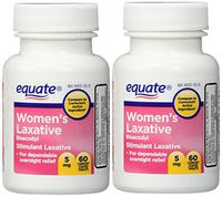 Women's Laxative Tablets, Bisacodyl 5mg 120ct (Two 60ct bottles) by Equate Compare to Correctol