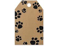 Paw Print Kraft Printed Gift Tags (50 Pack ) 2-1/4x3-1/2"