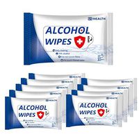 Portable Disinfectant Wipes 75% Alcohol Wet Wipes, Large Hand Wipes Disposable Sterilization Wipes for Antiseptic Skin Cleaning Care,d Home House Travel(10Packs,100Wipes)