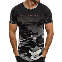 iMakCC HOT Sale Men Slim T-Shirt Camouflage Muscle Top Short Sleeve Casual Sweatshirt (M, Gray)