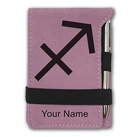 Mini Notepad, Zodiac Sign Sagittarius, Personalized Engraving Included (Pink)