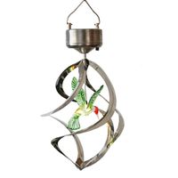 Yeyo Hummingbird Solar Wind Spinner Light, LED Multi Color Changing Solar Mobiles