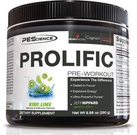 PEScience Prolific Pre Workout, Kiwi Lime, 40 Scoops, Energy Supplement with Nitric Oxide