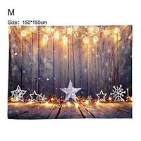 Super1798 Christmas Stars Snowflake Strings Light Print Wall Hanging Home Decor - M