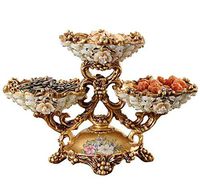 Bowl Fruit Plate, European High-End Fruit Bowl Set Multi-Layer Household Dried Fruit Dish Living Room Coffee Table Decoration Creative Home Decorations Hotel tableware home noodles boiled fish soup bo