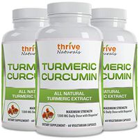 Thrive Naturals Turmeric Curcumin with BioPerine - 60 Vegetarian Capsules (3 Pack)