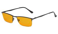 Eyekepper Blue Light Blocking Glasses Half-Rim Computer Readers-Nighttime Eyewear-Special Orange Tinted Glasses (Black, 0.00)