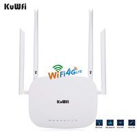 KuWFi 4G LTE SIM WiFi Router 300Mbps Unlocked CPE Wireless Router with SIM Card Slot Fixed External Wi-Fi Antennas for Most Asia Europe Africa Middle East and South America Oceania Country