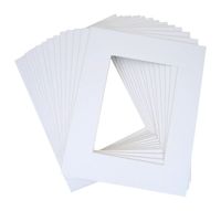 Pack of 10 8x10 White Picture Mats with White Core Bevel Cut for 5x7 Pictures