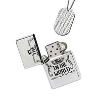 New Vibe Silver Flip Top Lighter - Number One Dad in The World