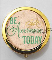 BlackKey Be Awesome Today Words 3-Compartment Decorative Pocket Gift Box Case Organizer for Pill, Color 2 -478