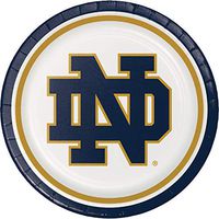 Creative Converting 333084case University of Notre Dame Dinner Plates, 9", Blue
