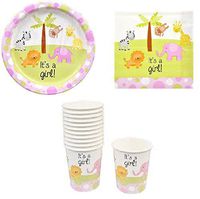 Baby Shower Paper Plates, Cups and Napkins (It's a Girl!)