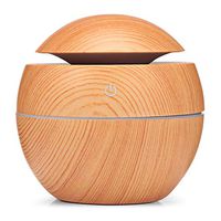 Be&xn USB Mini Essential Oil Diffusers, Ultrasonic Cool Mist humidifier with Timer and Lights Aroma Diffuser Auto Shut-Off Diffuserss for Home Office Spa-Wood Grain W10xH9.5cm(4x4inch)