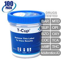MiCare [100pk] - 10-Panel Multi Drug Test Cup (BAR/BUP/BZO/COC/mAMP/MTD/OPI/OXY/TCA/THC with A3) #MI-TDOA-7104A3