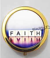 BlackKey Faith Beautiful Inspirational Word 3-Compartment Decorative Pocket Gift Box Case Organizer for Pill, Color 2 -1716