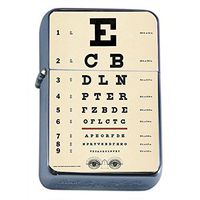 Silver Flip Top Oil Lighter Vintage Poster D-014 Eye Exam Chart Decorative Decoupage