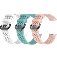 ZSZCXD Compatible for Fitbit Charge 3, New Soft Silicone Replacement WatchBand Strap Band Wristband for Fitbit Charge 3 (3Pcs,003, Small)