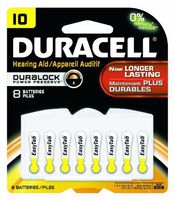 Duracell DA10B8ZM10 Easy Tab Hearing Aid Zinc Air Battery Pack, 10 Size, 1.4V, 95 mAh Capacity (Pack of 6)