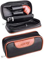 Free Boy Leather Tobacco Smoking Pipe Pouch/Bag Holder 2 Tobacco Pipes and Other Accessories