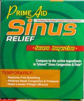 Prime Aid Sinus Relief - Severe Congestion - 50 Pouches of 2 Tablets Each