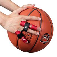 Kuangmi Adjustable Finger Support Sleeve (2 Pieces) Protector Splint Belt Bandage Pain Relief for Men Women Basketball Volleyball Tennis (Red,S/M)