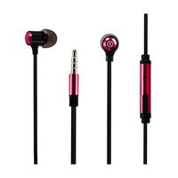 Reiko Bass in Ear Headphones with Mic in Wired Headset for Universal - Red