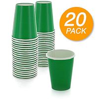 SparkSettings Disposable Paper Cups Drinking Paper Cup for Both Hot and Cold Beverages Perfect for Coffee, Tea, Water or Juice - Festive Green, Pack of 20