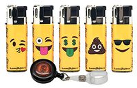 Bundle - 6 Items - Linse Lighter"Kaomoji 1" Collection with Rolling Paper Depot Lasso