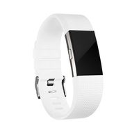 Youkex Compatible with Fitbit Charge 2 Bands, Large Adjustable Replacement Wristband for Fitbit Charge 2 Smart Fitness Watch Women Men (White, Large)