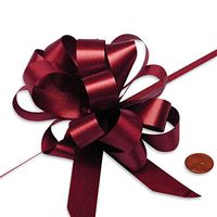 4" Burgundy Pull String Bow | Quantity: 50 Width 3/16"