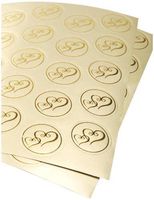 Darice VL3470, Foil Double Heart Round Envelope Seal, 50-Piece, Gold (3 Pack)